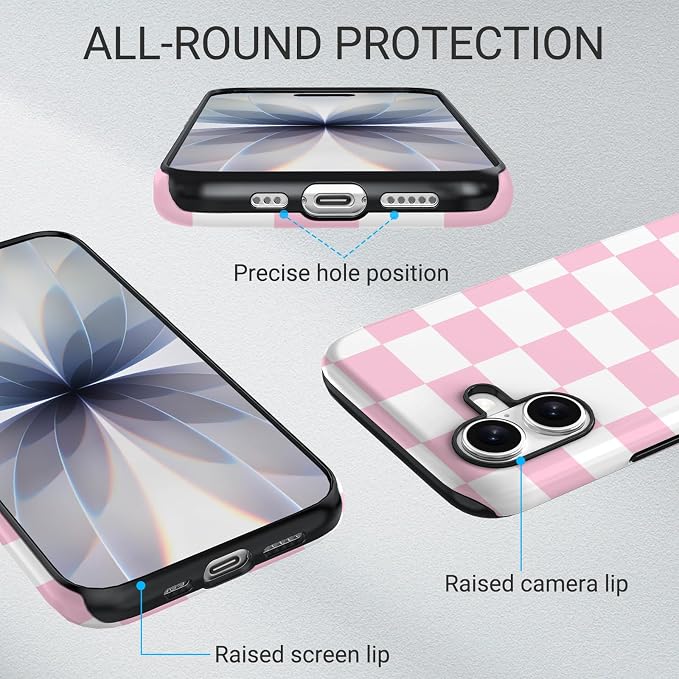 TPU Phone Case for iPhone 17, MagSafe Wireless Charging Compatible, Shockproof Slim Fit Protective Cover with Anti-Yellowing & Raised Camera Protection (Plaid 4, iPhone 17(6.3")) - Image 6