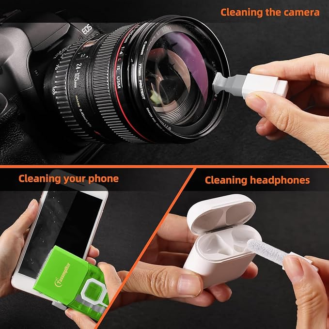 All-in-1 Keyboard Cleaner Laptop Cleaning Kit,Computer Screen-Safe Tools | MacBook iPad iPhone,Electronics Brush Tool for PC Camera Lens Earbuds,Deep Cleaning Spray Cloth, High-Density Soft Brush - Image 4