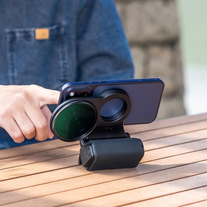 JJC 67mm iPhone Variable ND2-128 Filter with Magnetic Camera Grip Kit | Compatible with iPhone Air 17 16 15 14 Pro Series, Remote Control, 1/4" Tripod Screw, For Vlogging Mobile Filmmaking - Image 8