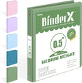 BinderX 3 Ring Binder 1/2 Inch, 0.5" Clear View Binder, Olive Green, Letter | Extra Durable, PVC-Free, Customizable, Interior Pockets, 100-Sheet Capacity, Eco-Friendly, Reinforced Hinge, School, Office by Sooez