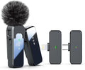 Wireless Lavalier Microphone, Lightning & USB-C Receivers, 18H | For iPhone Android PC, Noise Cancellation, 100ft Transmission, 18H Battery, Wireless Lapel Microphone for Video Recording by Rythflo