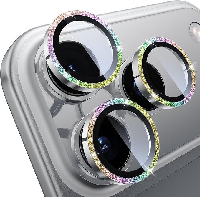 WSKEN for iPhone 17 Pro/iPhone 17 Pro Max Camera Lens Protector | Original Shooting Mode, Individual Metal Cover Film, Shatterproof HD Tempered Glass Camera Screen Protector, Glitter Color by SmartProtectionGreenerFuture