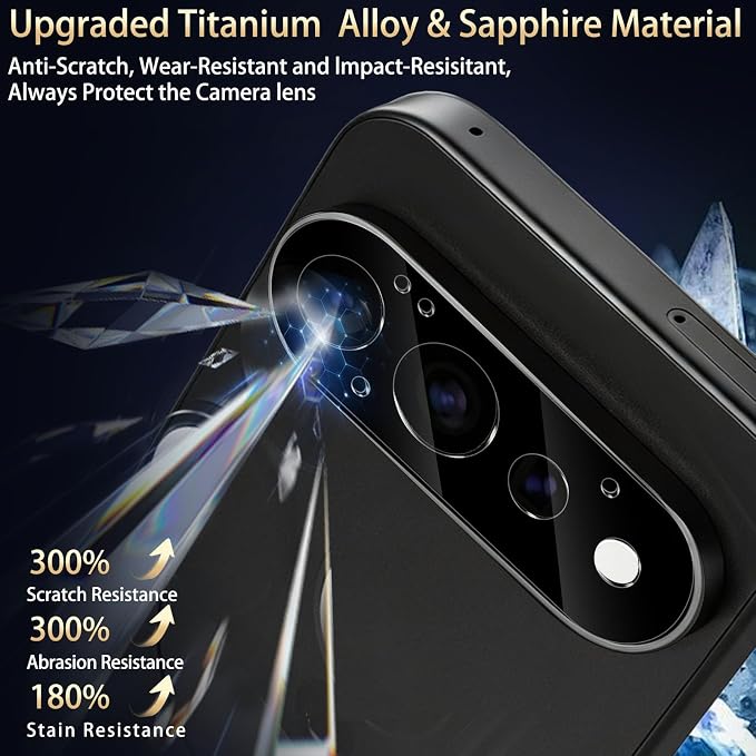 SiHPuoy 4pcs Camera Lens Protector for Google Pixel Pro Tempered Glass 11FT | 9H+ Hardness, Military Grade Shatterproof, Anti-Scratch, Case Friendly, HD Camera Cover, Does not Affect Night Shots - Image 4