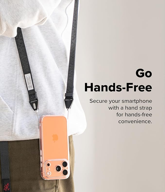 Ringke Phone Lanyard for iPhone 17 Pro Max and Most Smartphones [One-Touch Buckle] Shoulder Strap Adjustable Sturdy Universal Phone Crossbody Neck Lanyard for Travel Essentials - Lettering Black 3 - Image 3