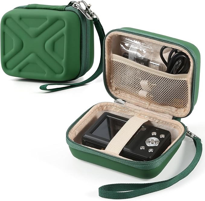 Digital Camera Case for AbergBest 21 Mega Pixels 2.7" LCD Rechargeable HD/Kodak Pixpro/Canon PowerShot ELPH 180/190/Sony DSCW800/DSCW830 Cameras, Travel Carrying Protective Case for Camera- Darkgreen by Unknown