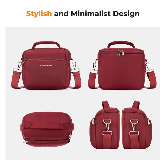 K&F CONCEPT Camera Sling Bag Small Crossbody Bag | For DSLR/SLR Camera, Cute & Compact, Shoulder Photography Bags, Compatible for Canon/Nikon/Sony, BS09 - Image 6
