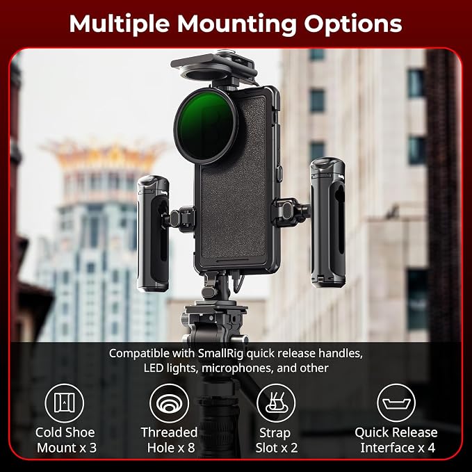 SmallRig S25 Ultra Cage Kit for Samsung Aluminum Cage with 67mm Magnetic Filter Adapter, Quick Release Design, Phone Video Rig for Vlogging and Live Streaming -5254 - Image 3