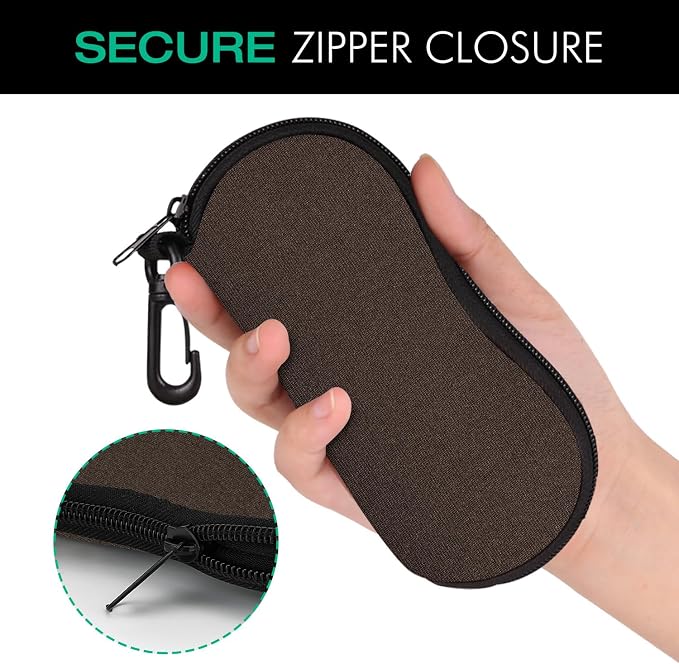 MoKo Sunglasses Soft Case Ultra Light Neoprene Zipper Eyeglass Case for Men Women - Image 5