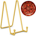 TR-LIFE Plate Stands for Display - 6 Inch Plate Holder Display Stand + Metal Frame Holder Stand for Picture, Decorative Plate, Photo Easel, Tabletop Art (Gold 2 Pack) by TR-LIFE
