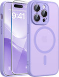 FNTCASE for iPhone 14 Pro Case, Compatible with Magsafe, Screen Protector | Full Camera Protection, Translucent Matte, 14FT Military Grade Drop Proof, Shockproof Protective Phone Cover, Light Purple by FNTCASE