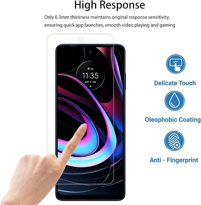 [2+2 Pack] Glass Screen Protector Compatible for Motorola Moto Edge 2021 / Moto Edge 5G UW 2021 Tempered Glass Camera Lens Protector - Image 6