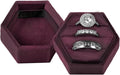 MFXIP Velvet 3 Slots Jewelry Ring Box Engagement Wedding Box Keepsake Box Bridal Photo Ring Triple Slots Hexagon by MFXIP