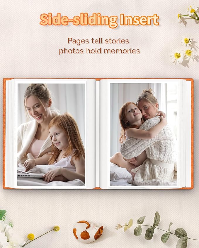 Artfeel Photo Album 4x6 with 100 Pockets,Slip-in Picture Albums,Linen Cover Memory Book with Front Window,White Page Vertical Photo Book for Wedding,Family,Anniversare,Baby,Vacation - Image 5