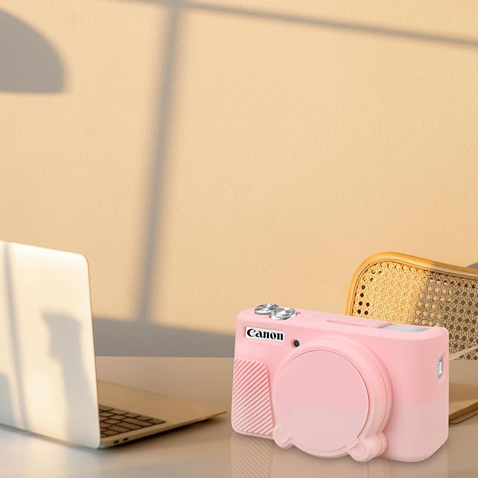 BOVKE Silicone Camera Case for Canon PowerShot SX740 / SX730 Digital Camera, SX740 HS Soft Protective Case Cover Rubber Camera Slim Fit Sleeve with Removable Lens Cover, Smoked Pink - Image 7