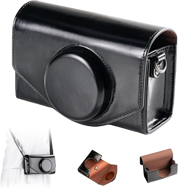SmallRig Leather Case Bag for FUJIFILM X-E5 / X100VI, for Ricoh GR IV/GR III, Carrying Case with Magnetic Closure, Protective Pouch, Compact Storage Bag, Crossbody Bag, Shoulder Strap, Black- 5987 - Image 9