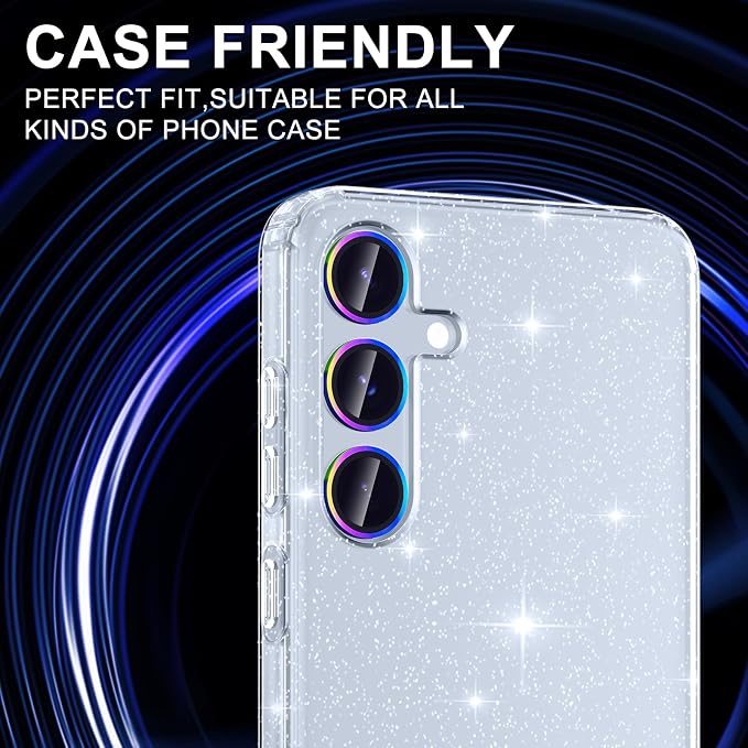 for Samsung Galaxy S25 Plus Camera Lens Protector, Individual Metal Ring Tempered Glass Lens Cover, [Strong Adsorption] Scratch Resistant Ultra-Thin HD Clear Lens Cover, 1 Set-Colorful - Image 5