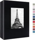 Vienrose 4x6 Photo Album,100 Pockets,Linen Cover with Window,Black | Cover Window, Acid Free Pages, Linen Hardcover, Baby Wedding Family Photos by Vienrose