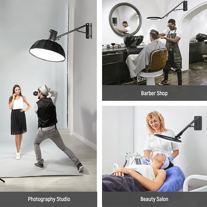 NEEWER Wall Mounting Triangle Boom Arm for Photography Light, Strobe | For Monolight, Softbox, Umbrella, Reflector, Ring Light, Supports 180 Degree Rotation, Max Length 4 Feet/125cm, Black - Image 5