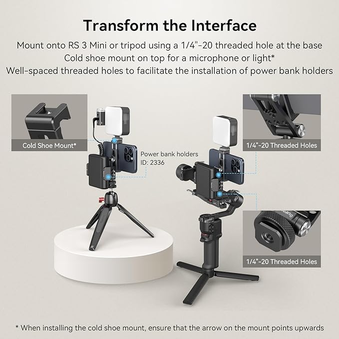 SMALLRIG Universal Metal Phone Support with Cold Shoe Mount, Smartphone Holder Adapter Support Free Adjustment Joints, Phone Tripod Mount for iPhone 17 16 15 14, for Samsung Galaxy etc. - 4382 - Image 6