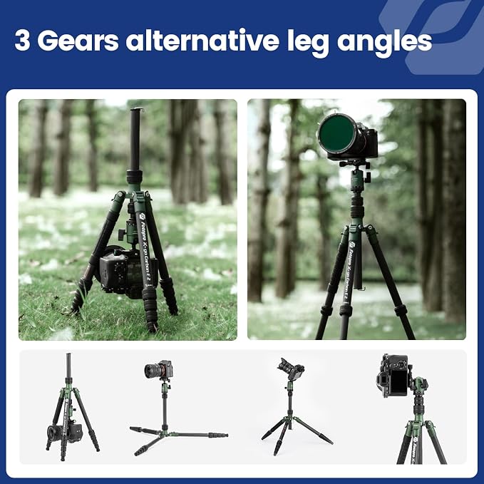 Fotopro 60" Carbon Fiber Camera Travel Tripod, 2lbs Super Lightweight Compact Tripod with 360° Metal Ball Head, Detachable Monopod, with Arca QR Plate & Bag, Load up to 8KG/17.63lbs, for SLR DSLR - Image 4