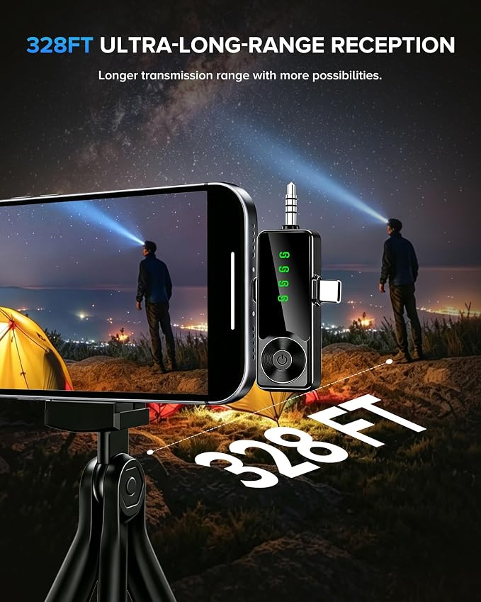 4 Pack Wireless Lavalier Microphone for iPhone Android & Camera | Mini Mics with AI Noise Reduction, 40H Battery for 4-Person Interviews, Video Recording, Podcasts, YouTube, TikTok, Vlogging - Image 8