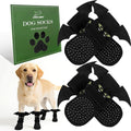 EXPAWLORER Halloween Anti Slip Dog Socks to Prevent Licking Paws, Boots & Paw Protectors with Grippers,Doggie Booties for Hardwood Floors for Small Medium Large Senior Dogs Costume Black Devil Wings L by EXPAWLORER