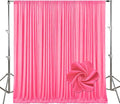 10ft x 10ft Fluorescent Pink Backdrop Curtains for Parties, Polyester Fabric Backdrop Drapes with Rod Pockets for Weddings, Birthday, Mother's Day, Graduation Party Background Curtain, 2 Panels by Tisspoms