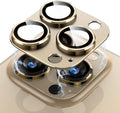 Uyiton for iPhone 14 Pro/iPhone 14 Pro Max Camera Lens Protector | Not Easy to Break, Strong Adsorption, Case-Friendly, Metal 9H Sapphire Glass Rear Camera Screen Cover, Gold by Uyiton