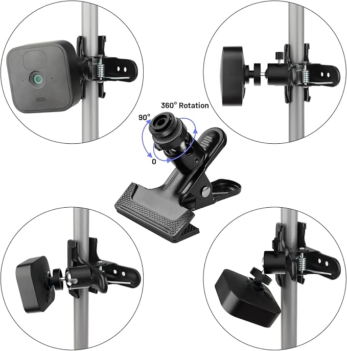 iTODOS 2 Pack Clip Clamp Mount for Blink Outdoor 4 (4th Gen)/(3rd Gen)/XT/XT2/Mini, Metal Holder, Camera Mount Attach Wherever You Like Without Tools - Image 5