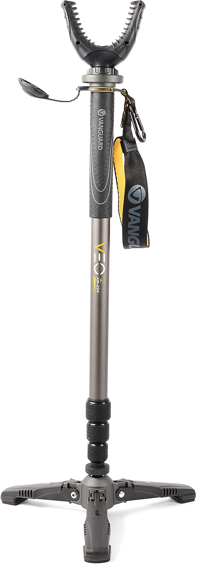 Vanguard VEO 2 AM-234TU Shooting Stick, Tri-Stand Base with Ball Joint, Rotating and Removeable U Shaped Yoke, Gray by Vanguard