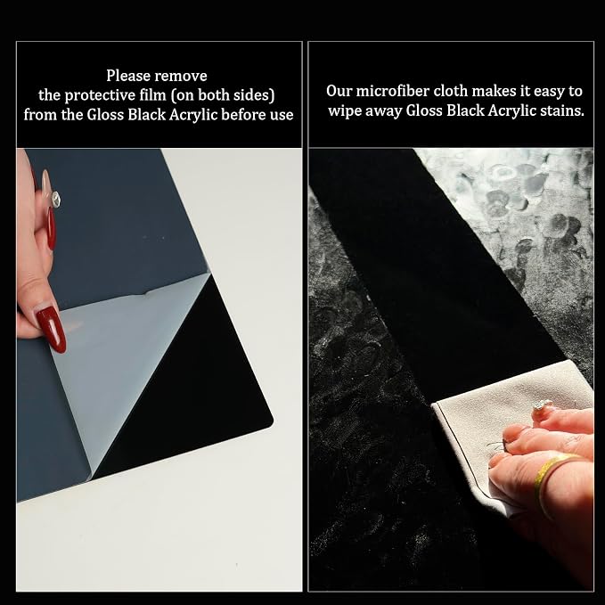 23 x 35 in Photo Backdrop Kit, 10 Sheets, 20 Patterns, Gloss Black Acrylic | Adds Mirror-Like Reflections and Depth to Food, Jewelry, Cosmetics and Other Product Photos and Videos - Image 5