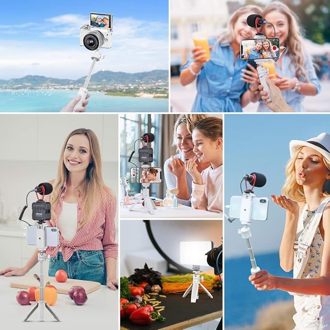 ULANZI Extension Pole Tripod Mini Selfie Stick Stand Handle Grip Vlogging | for iPhone 13 Pro Max Smartphone OSMO Pocket 4 3 Canon G7X Mark III Sony RX100 DJI Osmo Nano Luna Cameras White - Image 6