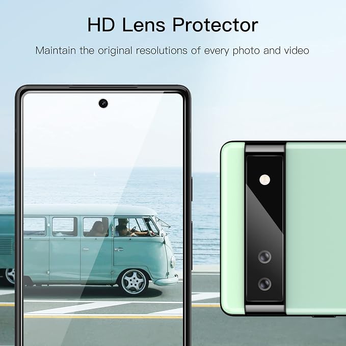 JETech Screen Protector for Google Pixel 6a, 2+2 Pack | with Camera Lens Protector, HD Clear Tempered Glass, Anti-Scratch Protection, Easy Installation Tool - Image 6