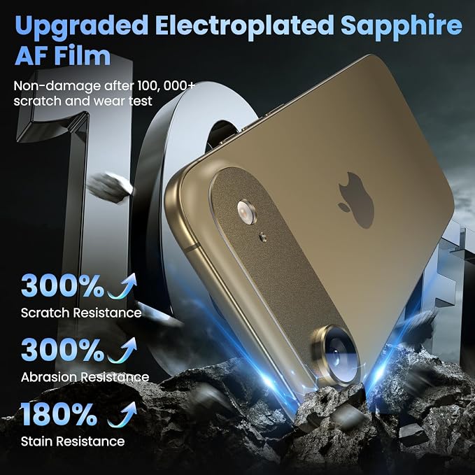 Uyiton for iPhone Air Camera Lens Protector, Metal Frame Glass Cover | Not Easy to Break, Strong Adsorption, Case-Friendly, Metal 9H Sapphire Glass Rear Camera Screen Cover, Brown - Image 6