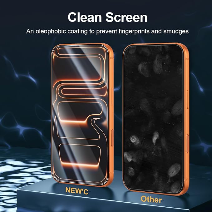 NEW'C 3x Screen Protector for iPhone 17 Pro Max (6.9 inches)+ 3x Camera Lens Protector, Sensor Protection, Case Friendly Tempered Glass Film, Ultra Resistant, Easy installation tool include - Image 5
