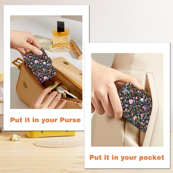 Fintie Mini Photos Album Book for 2x3 Inch Films - 52 Pockets Small Albums | For Fujifilm Instax Mini, Polaroid Hi-Print Pictures, Portable Kpop Photocard Holder, Travel Memory Book, Black Floral - Image 6