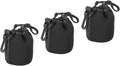 PATIKIL Camera Lens Bag, 3 Pcs 3" ID x 3.9" H Drawstring Pouch With Thick Protective Neoprene, Case for DSLR Camera Lens, Water Coffee Cups Black by PATIKIL