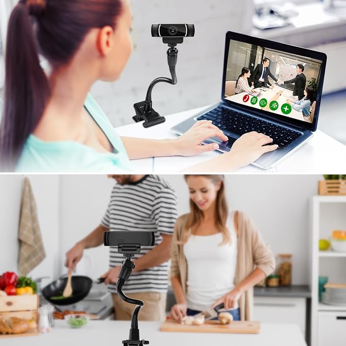 Smatree Flexible Jaws Flex Clamp Mount Gooseneck Extension for OSMO 360 | For Webcam C925e/C922x/C922/C930e/C930/C920x,N60/Hello Cam,Gopro Hero13/12/11/10/9/8/7/6/5/4/2018/Arlo Ultra/Pro 2/Pro 3 - Image 7