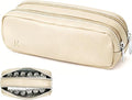 Portable Daily Contact Lens Case Organizer, Traveling Contact Cases Bag with Clearly Labeled R & L, Water-Resistant Disposable Contact Lens Dispenser, Storage up to 60 lenses(Beige) by Unknown