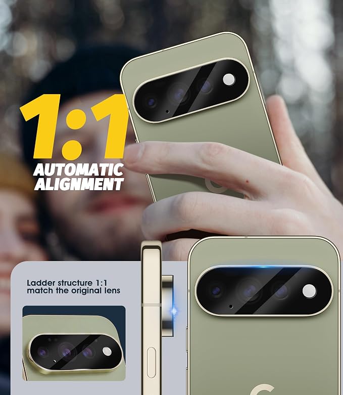 Orzero (5 Pack Camera Lens Protector Compatible for Google Pixel 11 Pro, Protector de Cámera Tempered Glass 9H Precise Camera Cutouts Anti-Scratch Does Not Affect Night Shots and Flash - Image 3