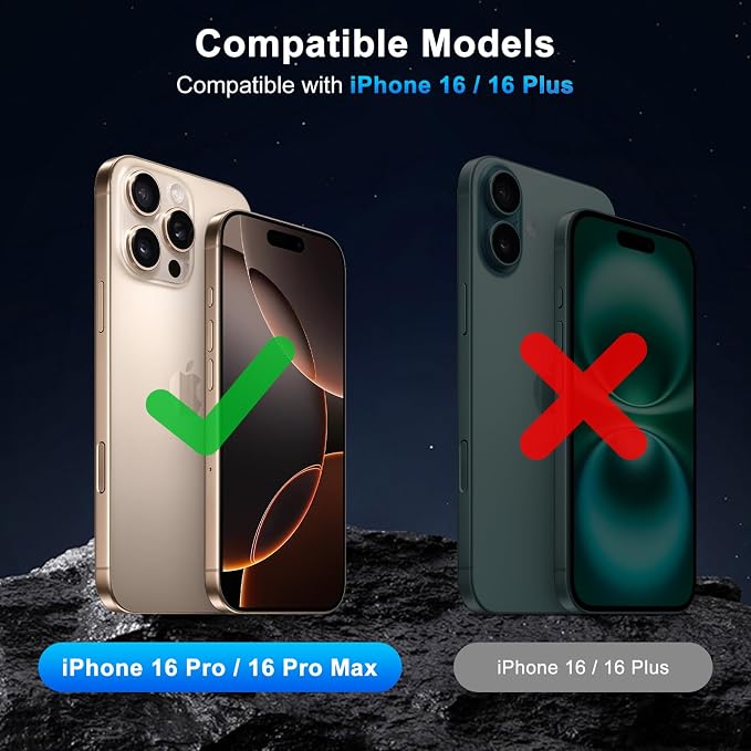 Camera Lens Protector (3 Pack) Compatible with iPhone 16 Pro 6.3" & iPhone 16 Pro Max 6.9" Camera Lens Cover Protection, 9H Tempered Glass, HD Clear Anti-Scratch [Black Edge] - Image 5