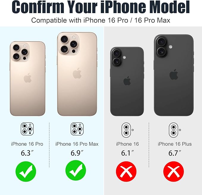 AGVEE 3+3 6 Pack for iPhone 16 Pro & Max Camera Lens Protector Cover | Individual Bling Diamond & Bling Glitter Sparkle Cute Gem Metal Ring, 9H Tempered HD Glass - Image 2