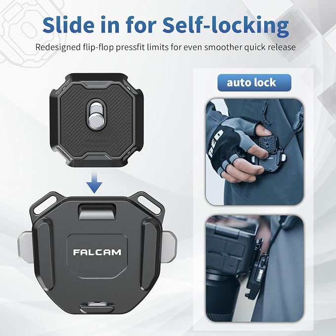 FALCAM F38 Camera Strap Quick Release Kit | Camera Holder for Neck/Shoulder Strap, Plate and Base - Image 2
