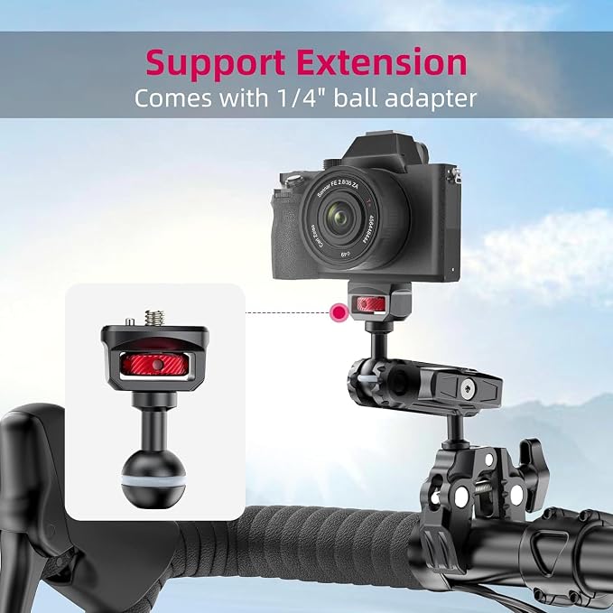 ULANZI Super Clamp Double Camera Clamp with 1/4" Adapter, CO17 Crab Plier | Clip Bracket Mount Monitor Magic Arm Double Ball Head Adapter for Photo Studio Light Stand Photo Boom Stand, Cross Bars - Image 2