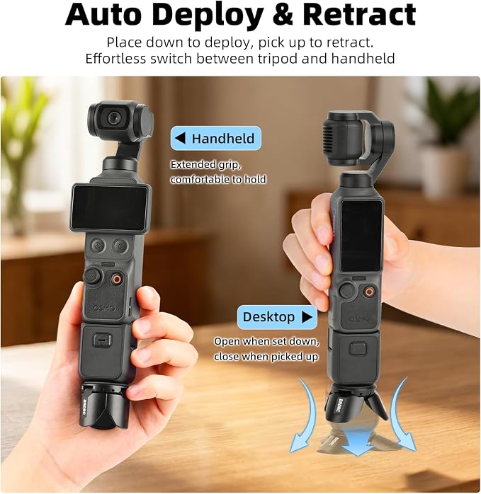 Pocket 3 4 Mini Tripod for Xtra Muse, Magnetic Base Mount Desktop Stand for Insta360 Luna Ultra X5 X4 X3, for DJI Osmo Pocket 3 4 4P Creator Combo Action 6 5 Pro 4, for Xtra Muse Accessories - Image 2