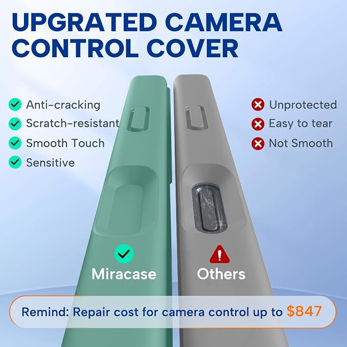 miracase Magnetic for iPhone Air Case, Compatible with MagSafe, Integrated Silicone Camera Control Cover, 3.0mm Thicken Shockproof Drop Protection Phone Case for 17 Air,Midnight Green - Image 3