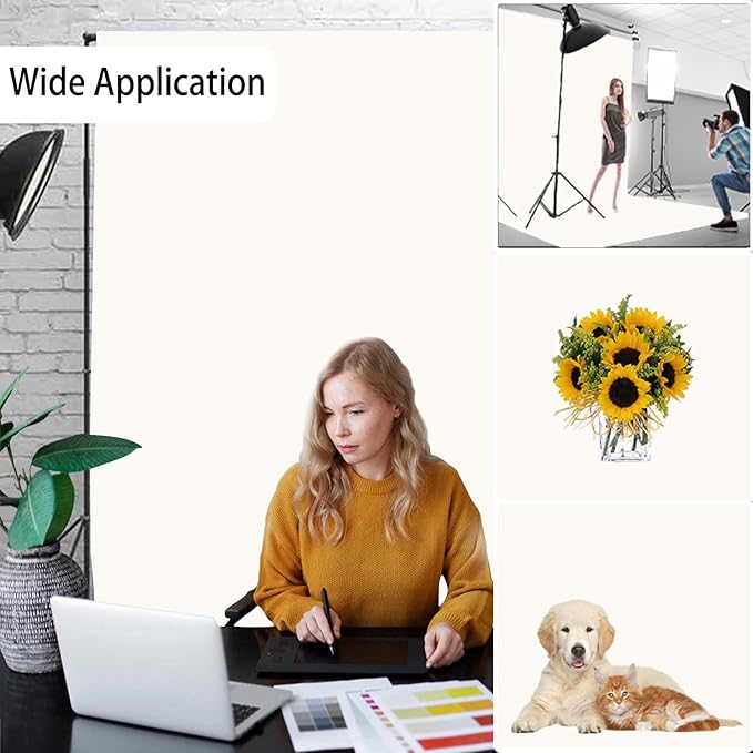 Ivory Photography Backdrop for Photoshoot, Fabric 10x20ft | Versatile Studio Photo Backgrounds, Non Reflective, Easy to Use, for Portraits, Product, Party, Video Creation - Image 2