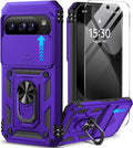 Taisairu for Google Pixel 10 Case/Pixel 10 Pro Case with Screen Protector & Slide Camera Lens Cover,Built-in Ring Stand Protective Phone Case for Pixel 10 Case/Google Pixel 10 Pro Case (Purple) by Taisairu
