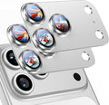 Uyiton for iPhone 17 Pro Max Camera Lens Protector, Metal Frame Glass Cover | Not Easy to Break, Strong Adsorption, Case-Friendly, Metal 9H Sapphire Glass Rear Camera Screen Cover, Silver, 2 Packs by Uyiton