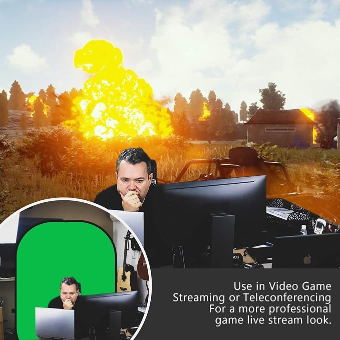 NEEWER 5x7ft/1.5x2m Chromakey Foldable Backdrop with Stand 8.5ft/2.6m | 2 in 1 Reversible Blue Green Background Panel, for Photography Studio, Live Streaming, Video Calls, Games - Image 6
